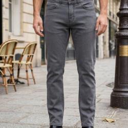 CHALLENGER M759 Jean 5 poches extensible gris le confort stretch urbain