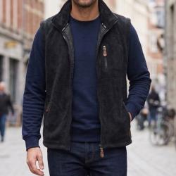 MAYFLOWER V226 Gilet sans manches polaire noir isolation matelass&eacute;e et confort actif