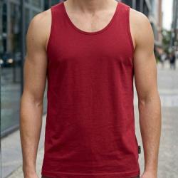 CHALLENGER F105 D&eacute;bardeur uni pour homme en pur coton rouge carmin le confort absolu disponible jusq