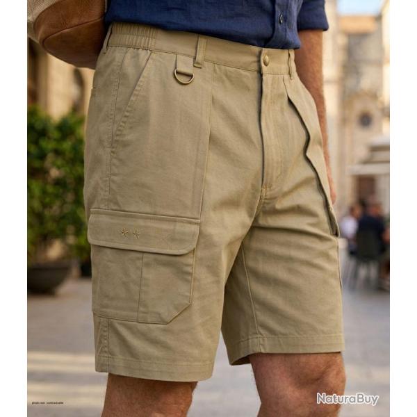 Short homme MAYFLOWER 710099U001 camel marron la solidit� du polycoton pour un look aventurier