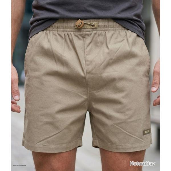 Short homme MAYFLOWER 710117U003 lierre beige : le bermuda 3 poches robuste en polycoton 4