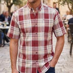 Chemise manches courtes CHALLENGER B3123A : le confort pur coton au style soign&eacute; 45/46