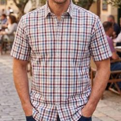 Chemise manches courtes CHALLENGER B3124A : l'&eacute;l&eacute;gance pur coton et l'aisance absolue 45/46