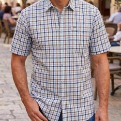 Chemise manches courtes CHALLENGER B3124B : l'&eacute;l&eacute;gance du pur coton au confort absolu 45/46