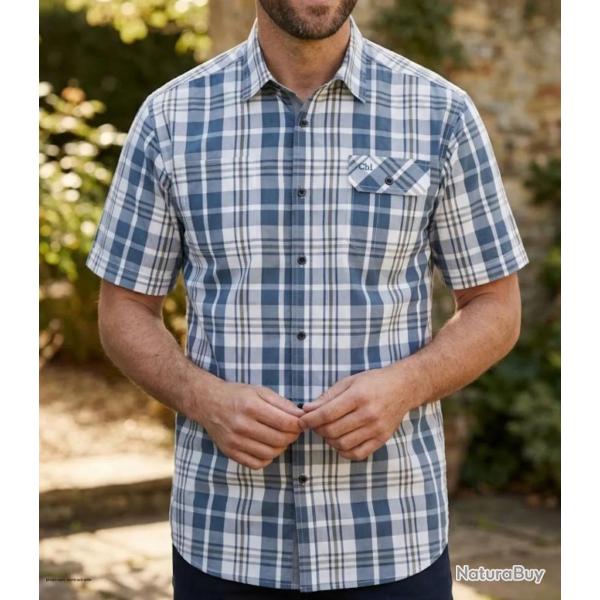 Chemise manches courtes CHALLENGER B3125A � carreaux : le confort absolu en pur coton 41/42