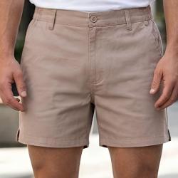 Short homme CHALLENGER BANJO1 beige le confort d une taille semi &eacute;lastiqu&eacute;e en pur coton