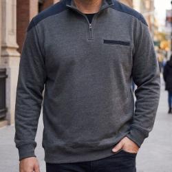 CHALLENGER BELFAST1 Sweat col camionneur gris le confort robuste