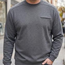 CHALLENGER BULGARE1 Sweat col rond gris style d&eacute;contract&eacute; et finitions soign&eacute;es