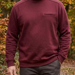 CHALLENGER BULGARE3 Sweat col rond bordeaux style raffin&eacute; et finitions soign&eacute;es