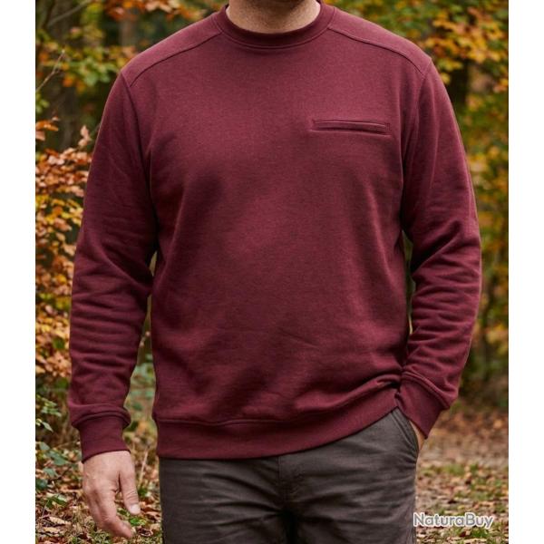 CHALLENGER BULGARE3 Sweat col rond bordeaux style raffin� et finitions soign�es