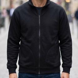 CHALLENGER CAPITAL4 -- Veste molleton zipp&eacute;e noire : confort thermique et poches s&eacute;curis&eacute;es L