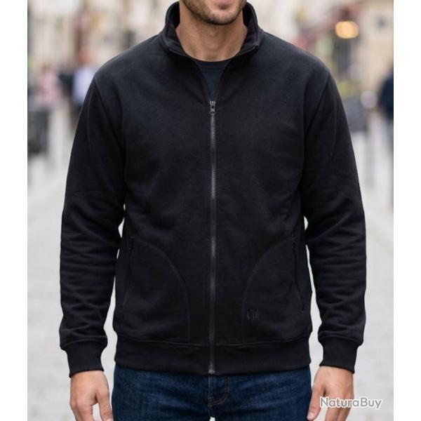 CHALLENGER CAPITAL4 -- Veste molleton zipp�e noire : confort thermique et poches s�curis�es L