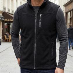 CHALLENGER CHAMBERY3 Gilet sans manches polaire noir haute protection thermique et aisance totale