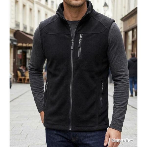 CHALLENGER CHAMBERY3 Gilet sans manches polaire noir haute protection thermique et aisance totale