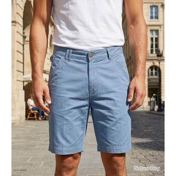 Bermuda WINCHESTER INDUS1 bleu en coton le confort styl� et modulable pour l �t�
