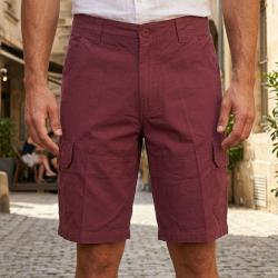 Bermuda WINCHESTER IVANHOE3 uni en coton le short bordeaux chic et fonctionnel pour l &eacute;t&eacute;