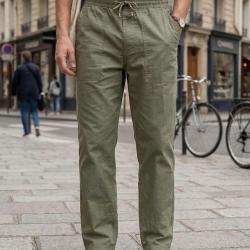 Pantalon ceinture &eacute;lastiqu&eacute;e K0084K