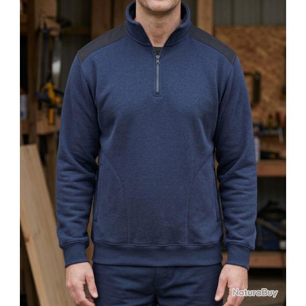 CHALLENGER PIERRO2 Sweat molleton col camionneur bleu chaleur et r�sistance optimale