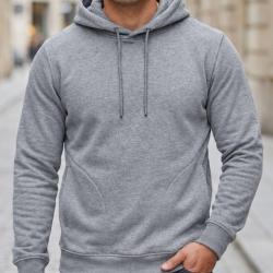 CHALLENGER PRIAM5 Sweat &agrave; capuche gris chin&eacute; confort thermique et poches zipp&eacute;es
