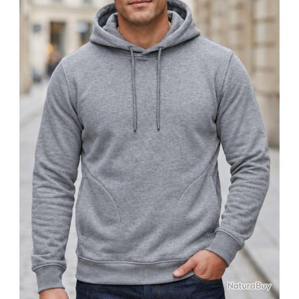 CHALLENGER PRIAM5 Sweat � capuche gris chin� confort thermique et poches zipp�es