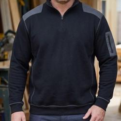 CHALLENGER PRODIGE1 -- Sweat molleton col camionneur noir : chaleur et style technique 3XL