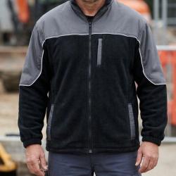 WORKER SH1023N -- Veste polaire noir et gris : isolation matelass&eacute;e renforc&eacute;e M