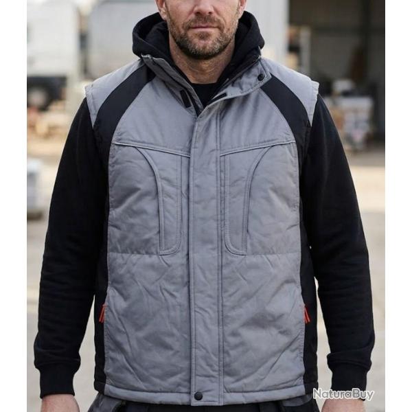 SEDETEX SH1138G Gilet sans manches gris et noir protection imperm�able et visibilit� accrue