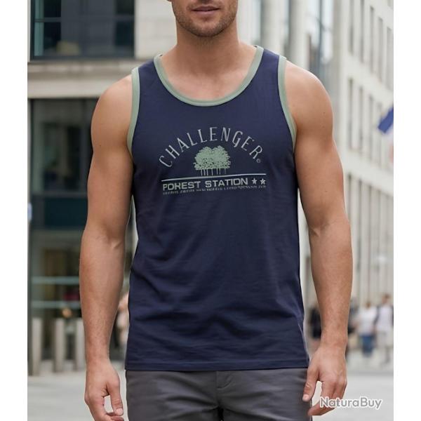 CHALLENGER SORGO2 - D�bardeur marine pour homme en pur coton avec s�rigraphie : le style sportswear 