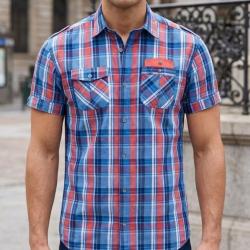 Chemise manches courtes WINCHESTER TAMPA2 le confort du pur coton aux finitions contrast&eacute;es &eacute;l&eacute;gante