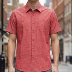 Chemise manches courtes Winchester Tubac1 coupe confort en coton Corail