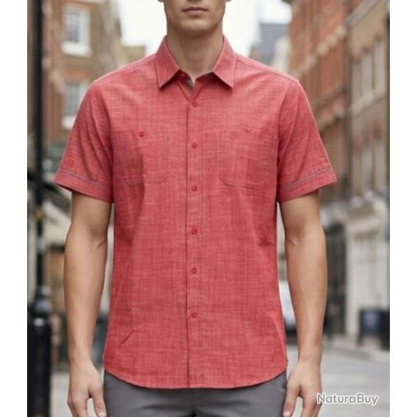 Chemise manches courtes Winchester Tubac1 coupe confort en coton Corail