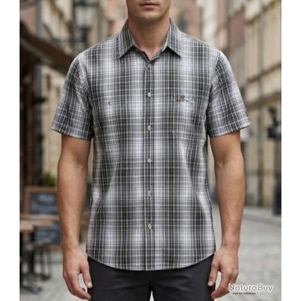 Chemise manches courtes Winchester WE1215E en coton fils teints Beige et Kaki