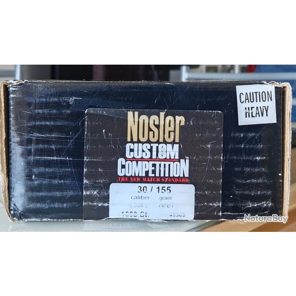 1000 balles Nosler Calibre 308 HPBT155 grains