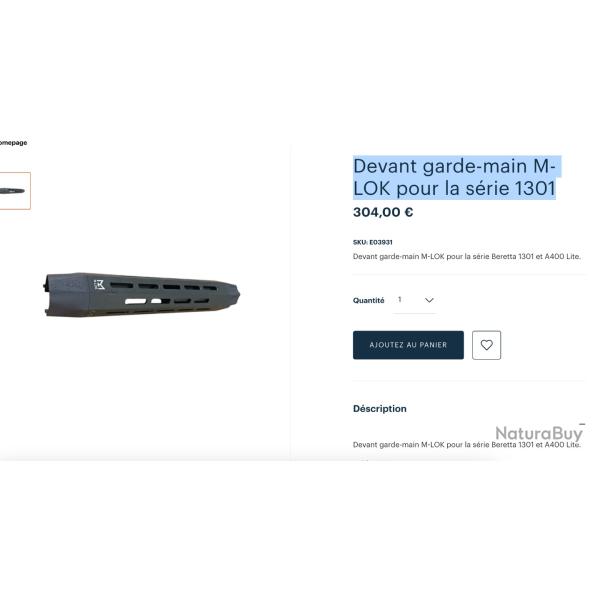 Devant garde-main M-LOK pour la s�rie 1301