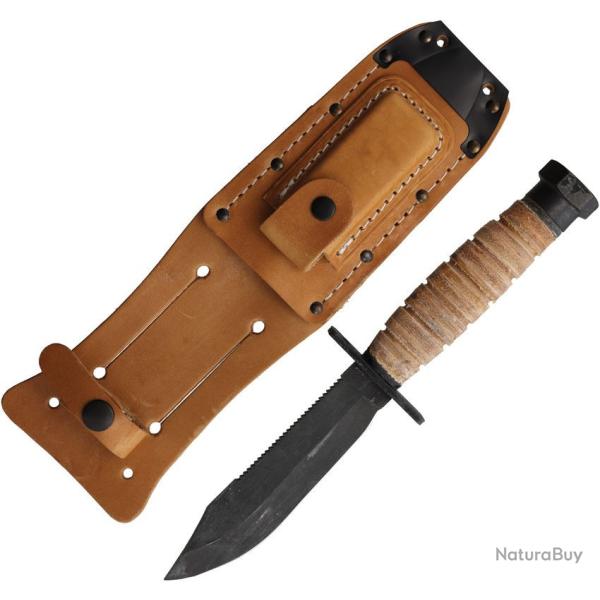 Couteau de Survie Ontario 499 Air Force Lame Acier Carbone Manche Cuir �tui Cuir USA ON6150MSEC
