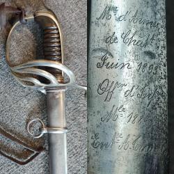 Sabre 1882 d'officier d'infanterie Manufacture Ch&acirc;tellerault entreprise A. Treuil le