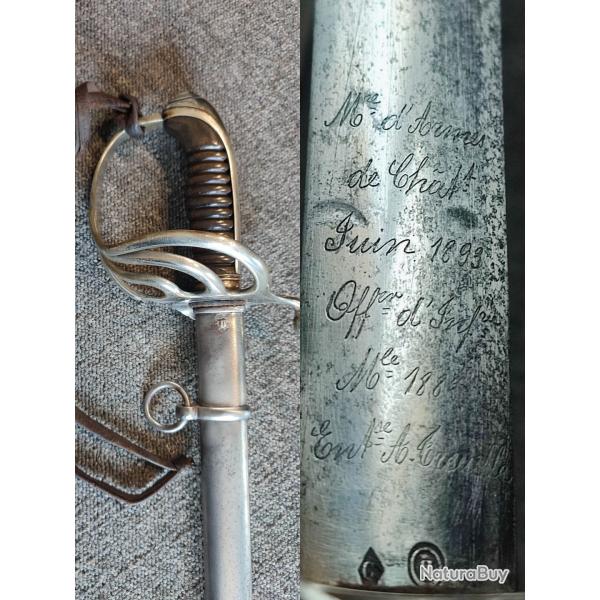 Sabre 1882 d'officier d'infanterie Manufacture Ch�tellerault entreprise A. Treuil le