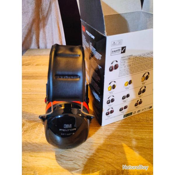 Casque Antibruit 3M Peltor Optime III H540A SNR 35dB - Tir Sportif Stand de Tir Chasse Chantier