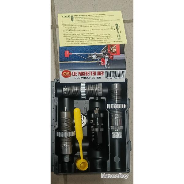 Jeu d'outils Lee calibre 308 winchester 3 outils complet avec si�geur microm�trique 090507