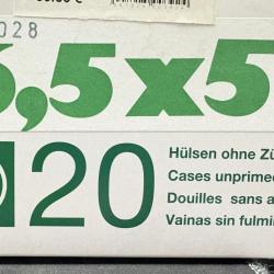 Douilles RWS calibre 6.5x55 x20