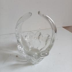 vide poche en cristal sign&eacute; Daum france hauteur 13 cm x 9 cm