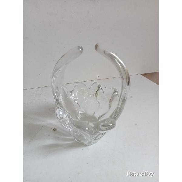 vide poche en cristal sign� Daum france hauteur 13 cm x 9 cm