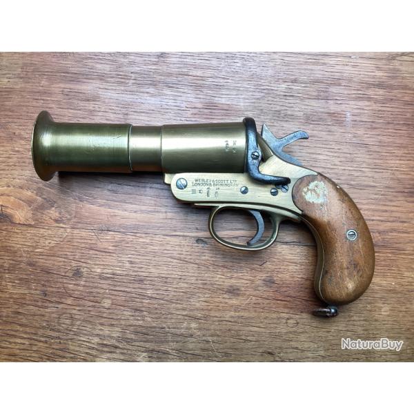 Pistolet LANCE FUS�E TROMBLON� WEBLEY & SCOTT LONDON & BIRMINGHAM MARK 3