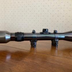 Lunette Allemande HUBERTUS 4 x tout acier avec montage en acier d&eacute;rivable pour rail de 11 mm