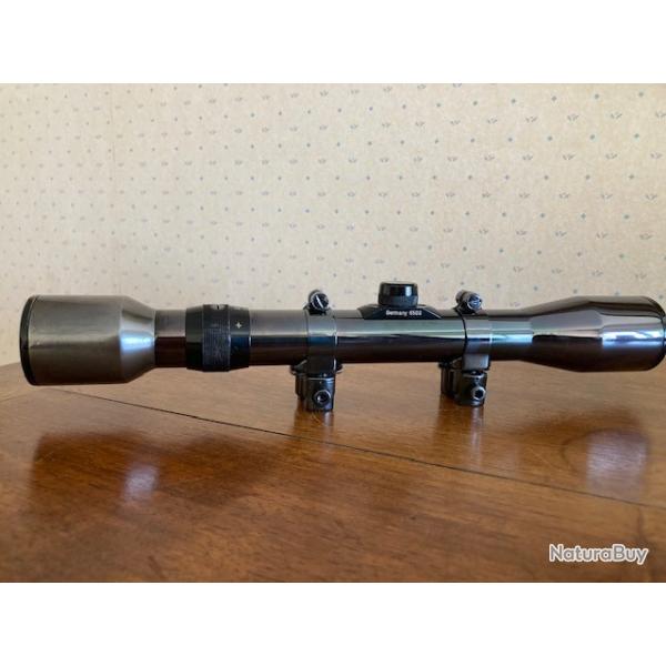 Lunette Allemande HUBERTUS 4 x tout acier avec montage en acier d�rivable pour rail de 11 mm