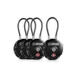 Savior Lot de 4 Cadenas &agrave; Cable Noir (TSA)