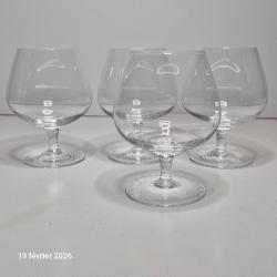 Lot de 4 verres &agrave; cognac des ann&eacute;es 70, vintage