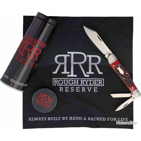 Couteau Rough Ryder Reserve Splitback Whittler Lame Acier D2 Satin Manche Os Cerf� Rouge Slipjoint R