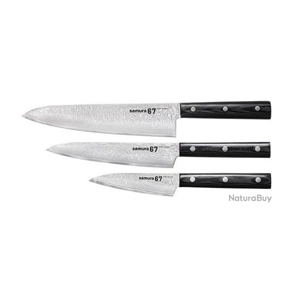 Coffret 3 couteaux Samura Damascus 67