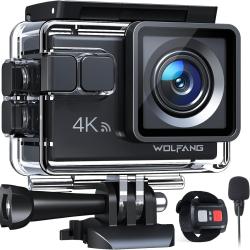 Cam&eacute;ra Sport 4K 30FPS WiFi de 20 MP &Eacute;tanche 40m Batterie 2x1050 mAh EIS Anti-Vibration Double Miccro